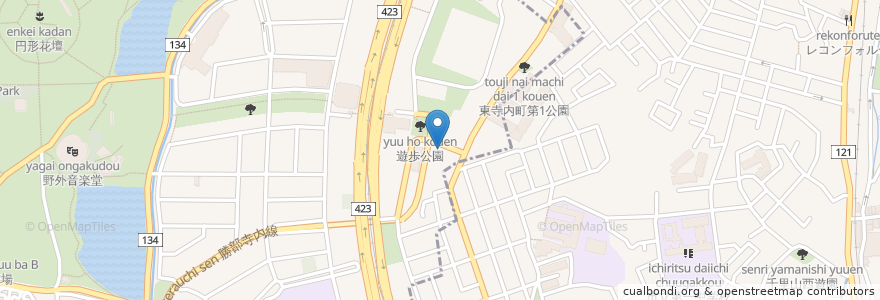 Mapa de ubicacion de 一鍼堂 en 일본, 오사카부, 吹田市.