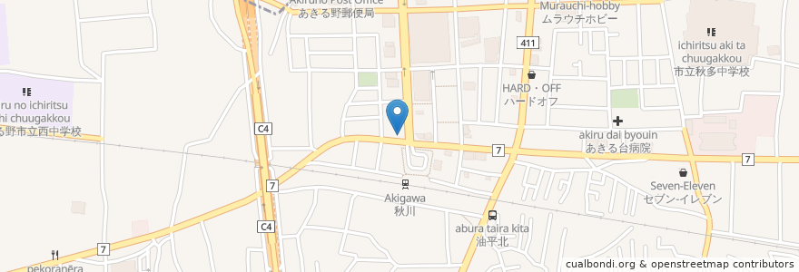 Mapa de ubicacion de マハトマ en 日本, 東京都, あきる野市.