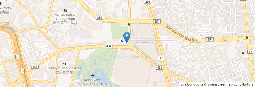 Mapa de ubicacion de カレーの王様 後楽園店 en 日本, 东京都/東京都, 文京区.