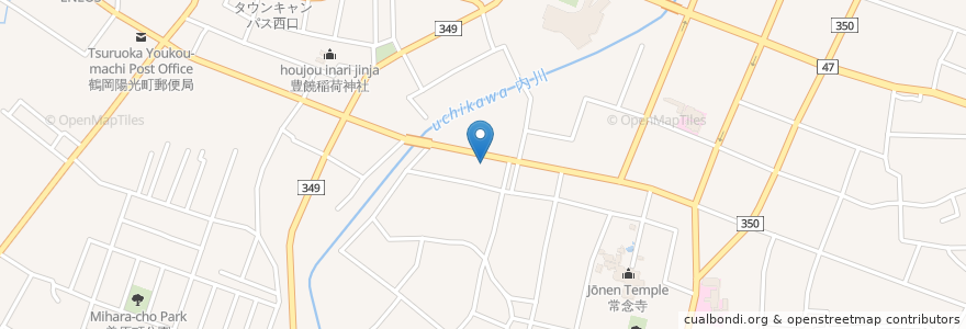 Mapa de ubicacion de 鶴岡市民劇場 en Japão, 山形県, 鶴岡市.