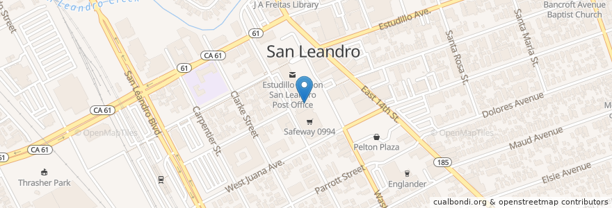 Mapa de ubicacion de CVS en Amerika Birleşik Devletleri, Kaliforniya, Alameda İlçesi, San Leandro.