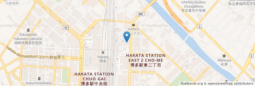 Mapa de ubicacion de Cross Point en Japan, Präfektur Fukuoka, 福岡市, 博多区.
