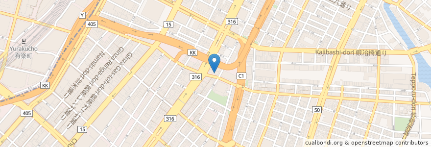 Mapa de ubicacion de 銀だこハイボール酒場 en Giappone, Tokyo, 中央区.