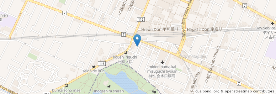 Mapa de ubicacion de ながえ歯科 en Jepun, 東京都, 武蔵野市.