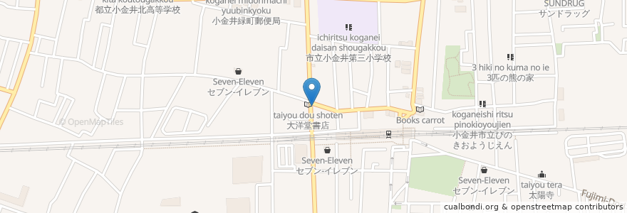 Mapa de ubicacion de コメダ珈琲店 en 日本, 東京都, 小金井市.
