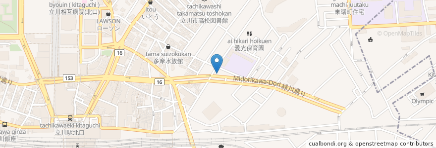 Mapa de ubicacion de 立川中華そば   ととホンテン en Giappone, Tokyo, 立川市.