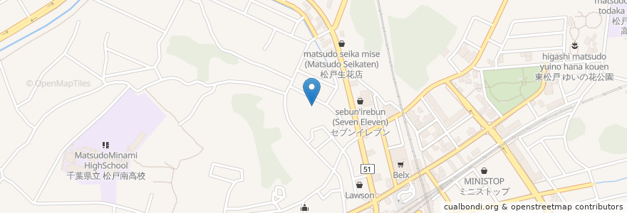 Mapa de ubicacion de 真隆寺 en 日本, 千葉県, 松戸市.