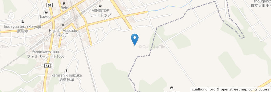 Mapa de ubicacion de 特別養護老人ホーム プレミア東松戸 en Japan, Präfektur Chiba, 松戸市.