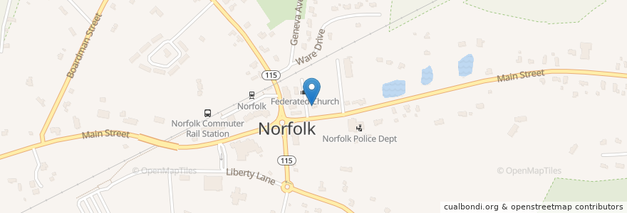 Mapa de ubicacion de Baskin-Robbins en Соединённые Штаты Америки, Массачусетс, Norfolk County, Norfolk.