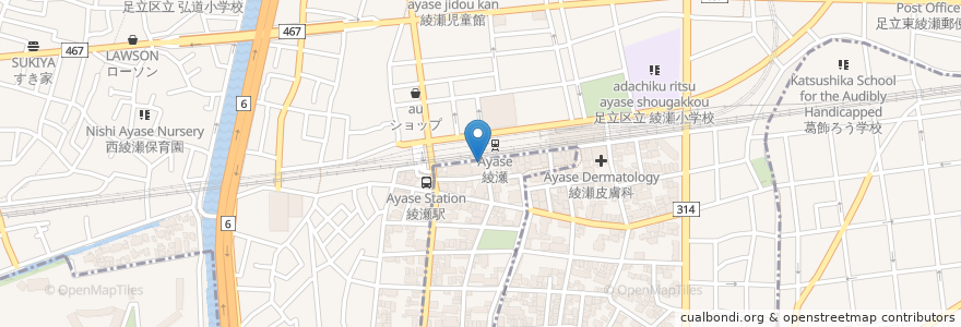 Mapa de ubicacion de メリー歯科 en 日本, 東京都, 足立区.