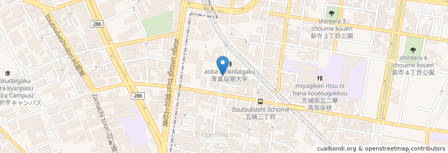 Mapa de ubicacion de Zaytoon Palestinian Bistro Cafe en Japan, Präfektur Miyagi, 仙台市, 青葉区.