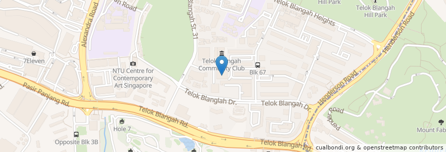 Mapa de ubicacion de Telok Blangah Market en Singapour, Southwest.