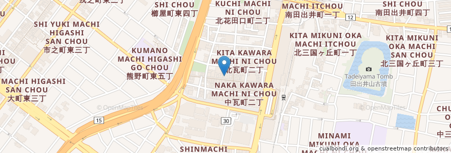 Mapa de ubicacion de WINE&ODEN ひそか en 日本, 大阪府, 堺市, 堺区.
