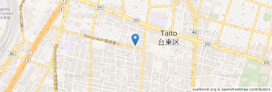Mapa de ubicacion de ウィズブック保育園 en Jepun, 東京都, 台東区.