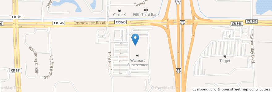 Mapa de ubicacion de Walmart Pharmacy en Verenigde Staten, Florida, Collier County.