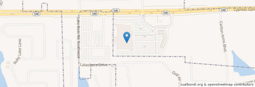 Mapa de ubicacion de Walmart Pharmacy en ایالات متحده آمریکا, فلوریدا, Polk County, Winter Haven.