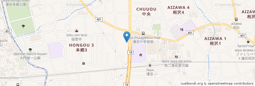 Mapa de ubicacion de サイゼリヤ en 일본, 가나가와현, 요코하마시, 瀬谷区.