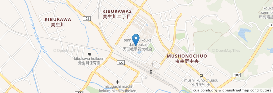 Mapa de ubicacion de 天理教甲賀大教会 en Japón, Prefectura De Shiga, 甲賀市.