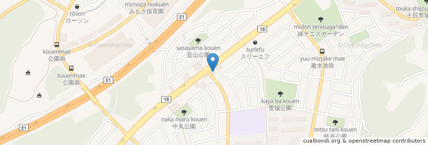 Mapa de ubicacion de サングレース薬局 en ژاپن, 神奈川県, 横浜市, 緑区.