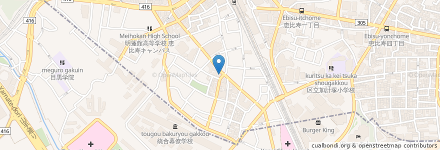 Mapa de ubicacion de 宮本歯科 en Jepun, 東京都, 目黒区.