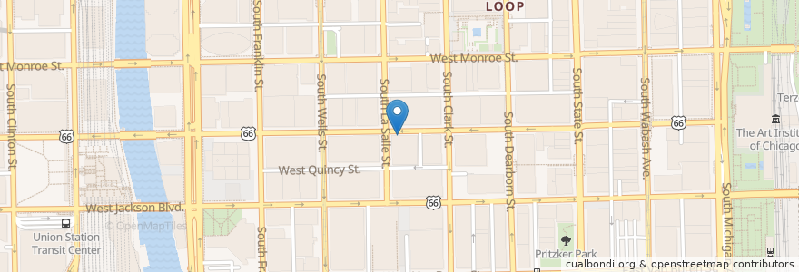 Mapa de ubicacion de LaSalle St & Adams St en 美利坚合众国/美利堅合眾國, 伊利诺伊州 / 伊利諾州, 芝加哥.