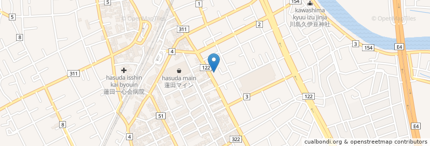 Mapa de ubicacion de 埼玉県信用金庫 en 日本, 埼玉县, 蓮田市.