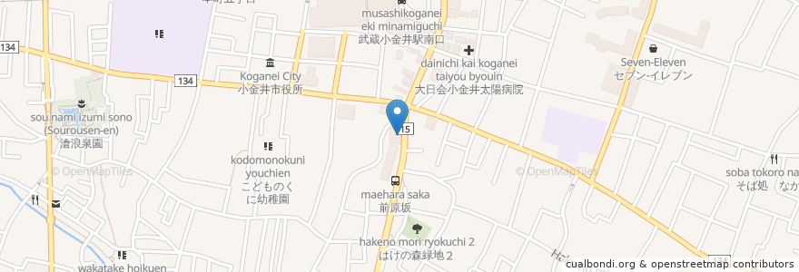 Mapa de ubicacion de Hamburg mania en 日本, 東京都, 小金井市.
