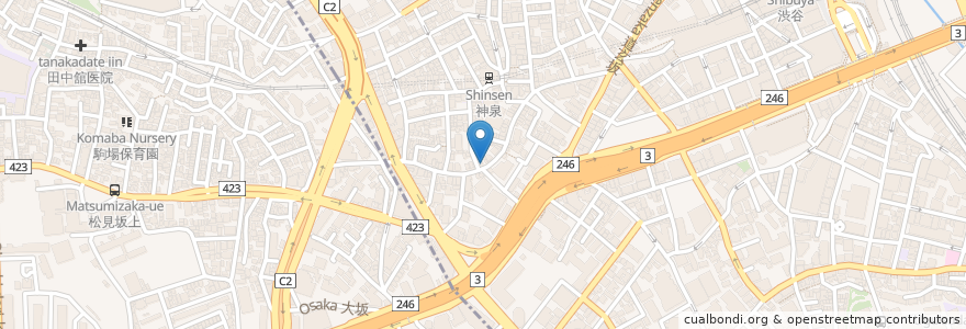 Mapa de ubicacion de Melrose Ave en Japon, Tokyo, 渋谷区.