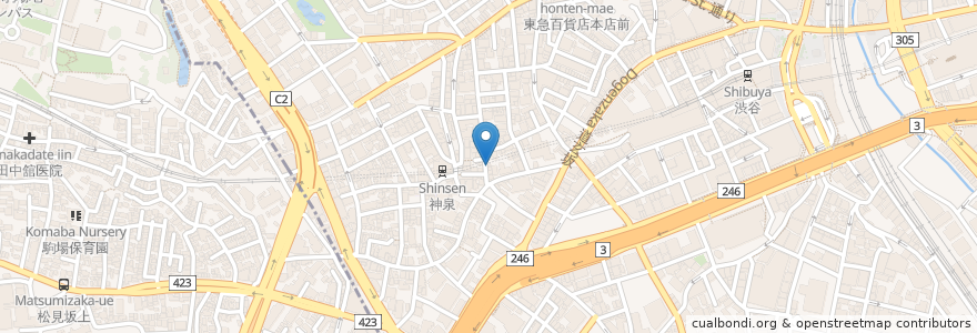 Mapa de ubicacion de 龍盛菜館 渋谷店 en ژاپن, 東京都, 渋谷区.