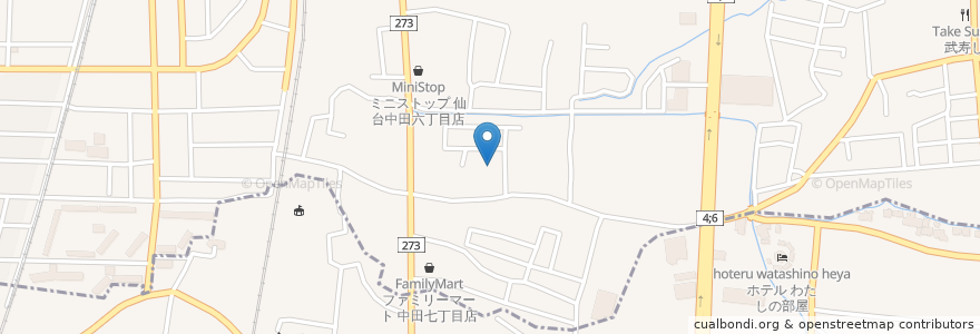 Mapa de ubicacion de 認定こども園 くりっこ保育園 en Japão, 宮城県, 仙台市, 太白区.