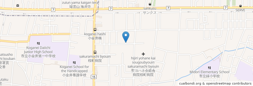 Mapa de ubicacion de イサク薬局 en 日本, 東京都, 小金井市.