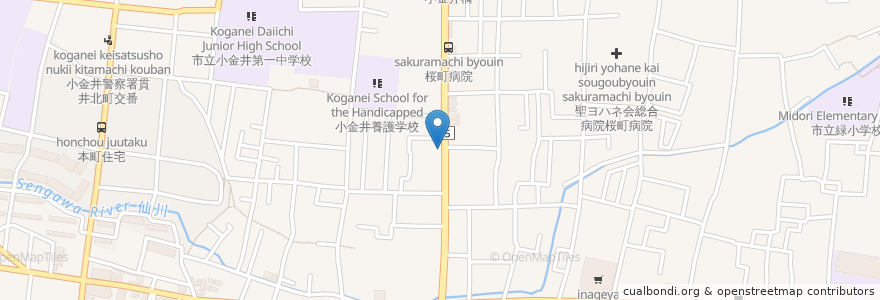 Mapa de ubicacion de まちば薬局 en 日本, 東京都, 小金井市.