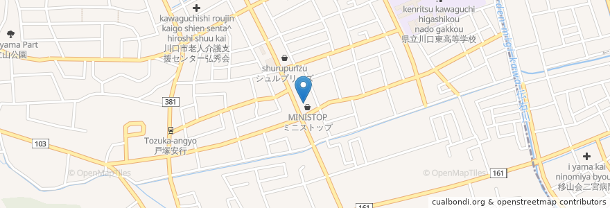 Mapa de ubicacion de アシスト学院 en Japon, Préfecture De Saitama, 川口市.