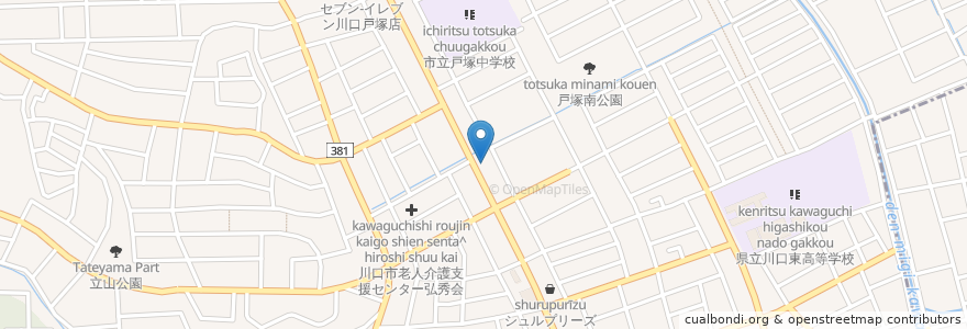 Mapa de ubicacion de エネオス en Jepun, 埼玉県, 川口市.