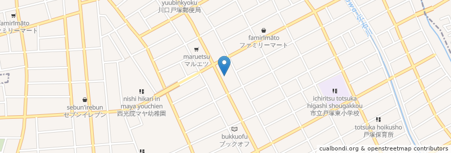Mapa de ubicacion de 城北信用金庫東川口支店 en 日本, 埼玉県, 川口市.