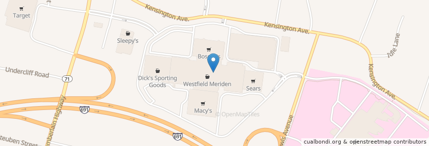 Mapa de ubicacion de Harry's Eatery en アメリカ合衆国, コネチカット州, New Haven County, Meriden.