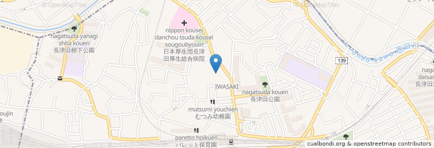 Mapa de ubicacion de シャルール保育園 en Japan, 神奈川県, Yokohama, 緑区, 青葉区.