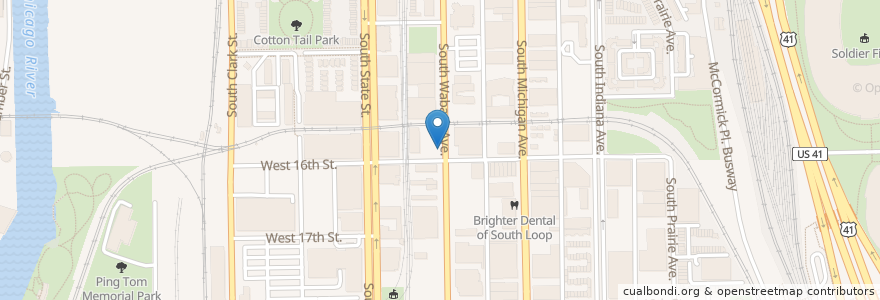 Mapa de ubicacion de Wabash Ave & 16th St en Verenigde Staten, Illinois, Chicago.