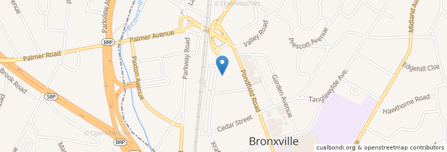 Mapa de ubicacion de Bow Tie Cinemas - Bronxville en Estados Unidos Da América, Nova Iorque, Westchester County, Town Of Eastchester, Bronxville.