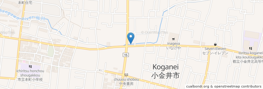 Mapa de ubicacion de カフェ　アン en 日本, 東京都, 小金井市.