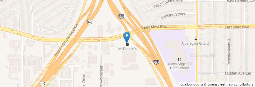 Mapa de ubicacion de McDonald's en 美利坚合众国/美利堅合眾國, 得克萨斯州 / 德克薩斯州 / 德薩斯州, Dallas, Dallas County.
