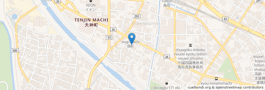 Mapa de ubicacion de 鴻南閣駐車場 en Japan, 鳥取県, 鳥取市.