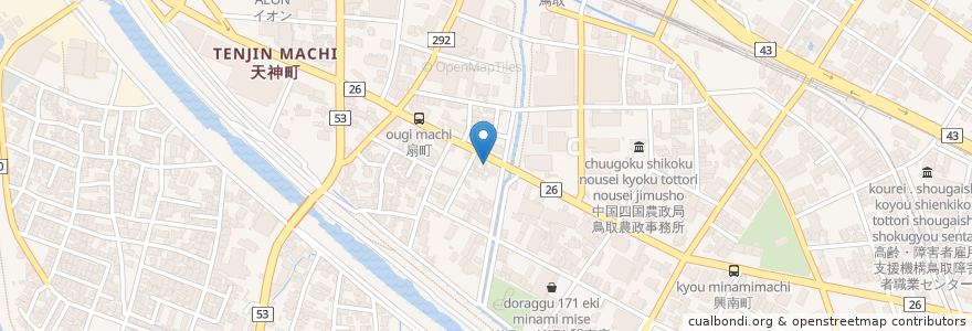Mapa de ubicacion de キャルレンタカー en Japón, Prefectura De Tottori, 鳥取市.