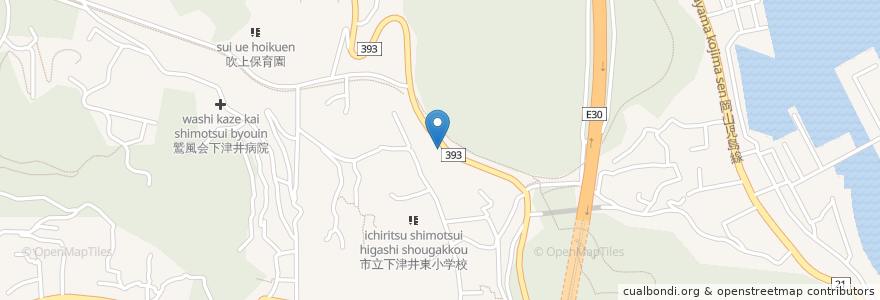 Mapa de ubicacion de ふく仙 本店 en 日本, 岡山県, 倉敷市.