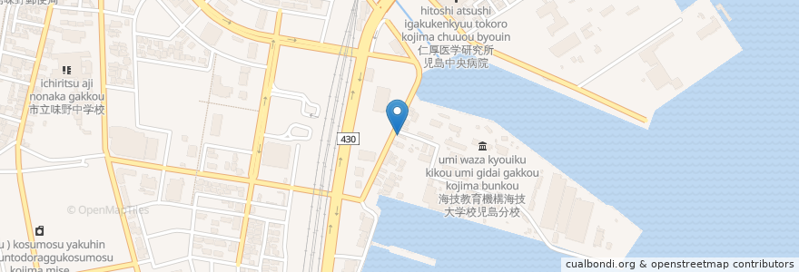 Mapa de ubicacion de 中華そば こうた en Jepun, 岡山県, 倉敷市.