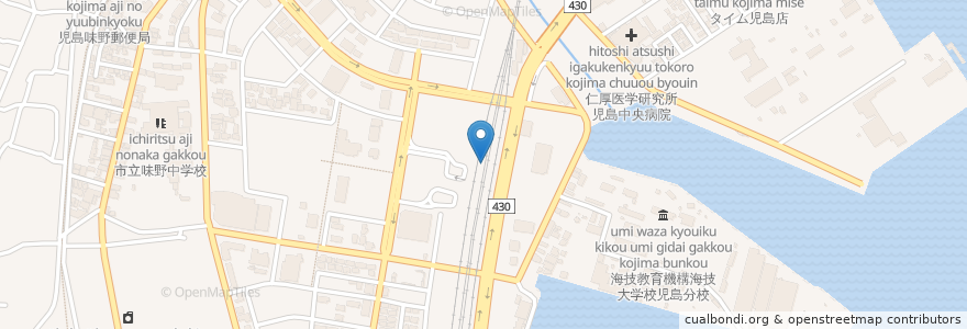 Mapa de ubicacion de さかなや道場 児島店 en 日本, 岡山県, 倉敷市.