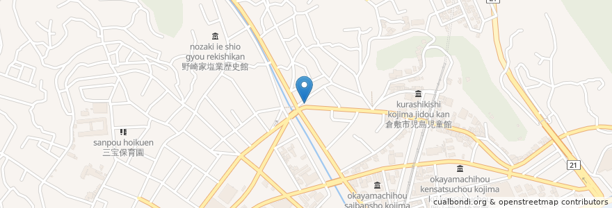 Mapa de ubicacion de 炭火焼鳥 まさこや en 日本, 岡山県, 倉敷市.