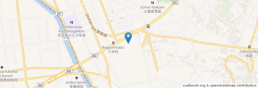 Mapa de ubicacion de Ikkaku Dhokudou en Japonya, 福岡県, 福岡市, 中央区.