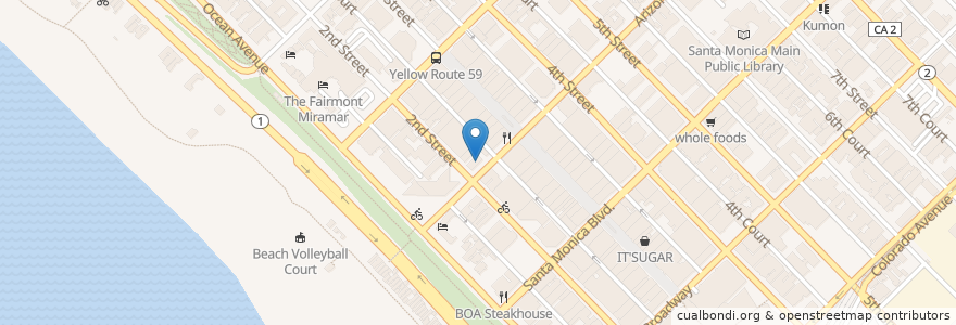 Mapa de ubicacion de Burger Lounge en Stati Uniti D'America, California, Los Angeles County.