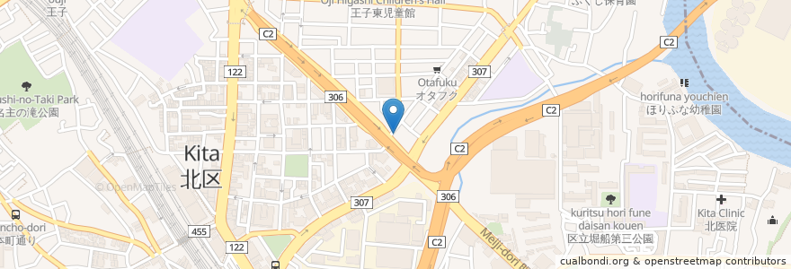 Mapa de ubicacion de 焼肉ホルモン 炎帝 en Japão, Tóquio, 北区.